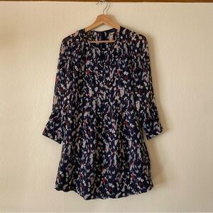 Club Monaco Delaynee Printed Pintuck Silk Dress